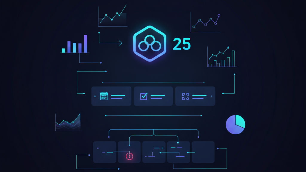 Developer terminal showing Node.js 25 version