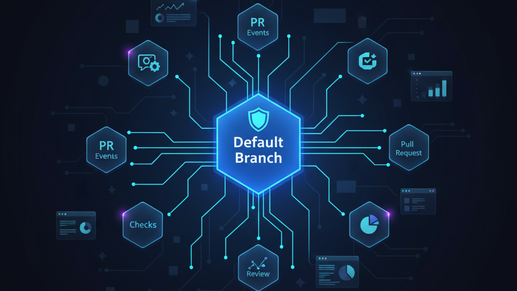 Diagram of PR events sourcing from the default branch