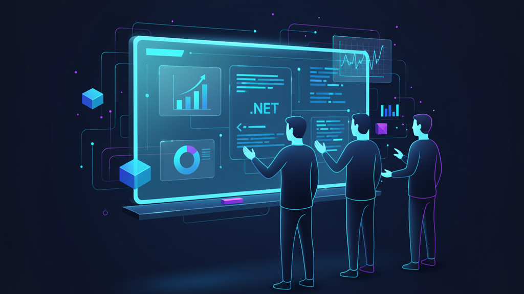Team planning a .NET 10 LTS upgrade on a whiteboard