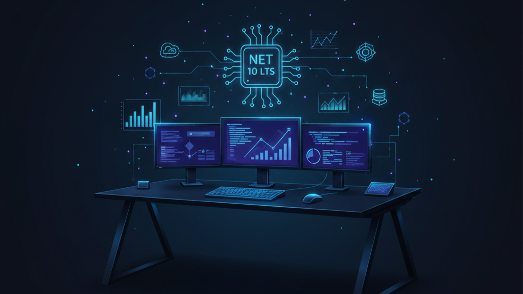 Developer workstation illustration for .NET 10 LTS upgrade