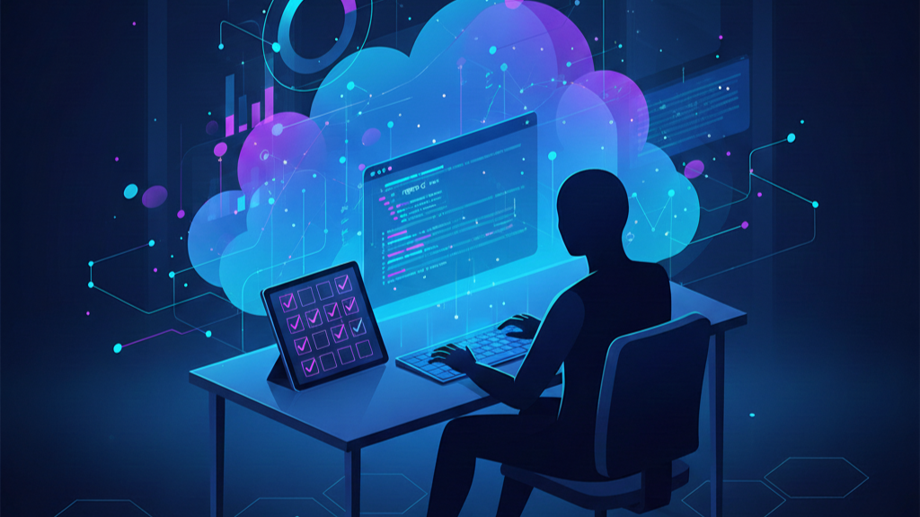 Developer running npm ci with a patch checklist on desk