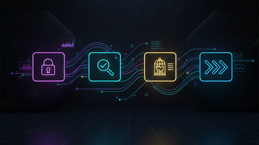 Staged deployment pipeline: lock, prove, canary, rollout