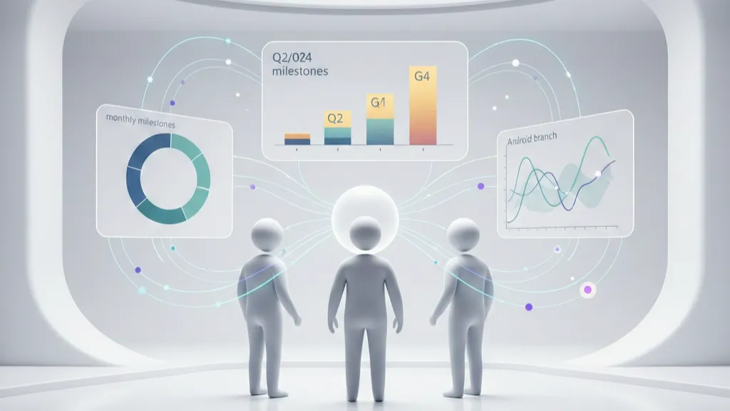 Team planning Android branch and patch cadence with monthly and Q2/Q4 milestones