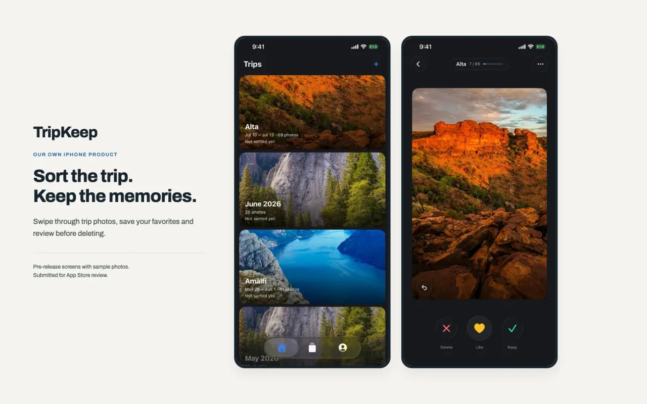TripKeep mobile app