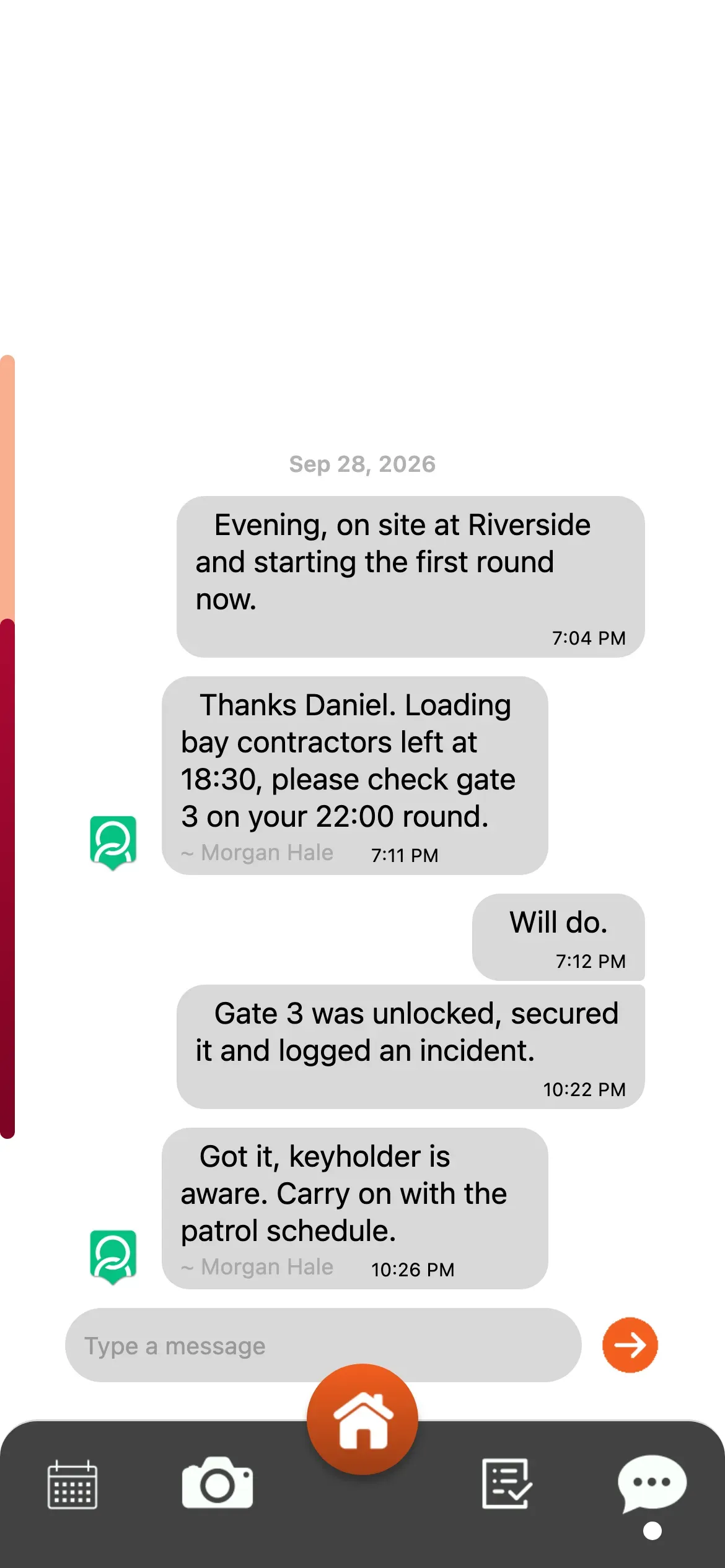 SoloLink: Chat between the guard and the control room