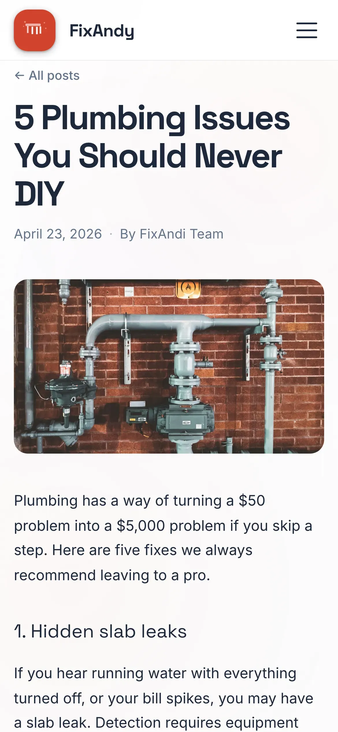 FixAndy: Blog article on mobile