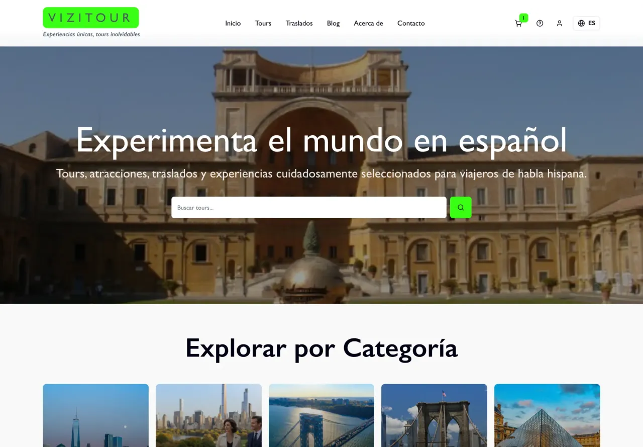 Vizitour: Spanish version of the home page