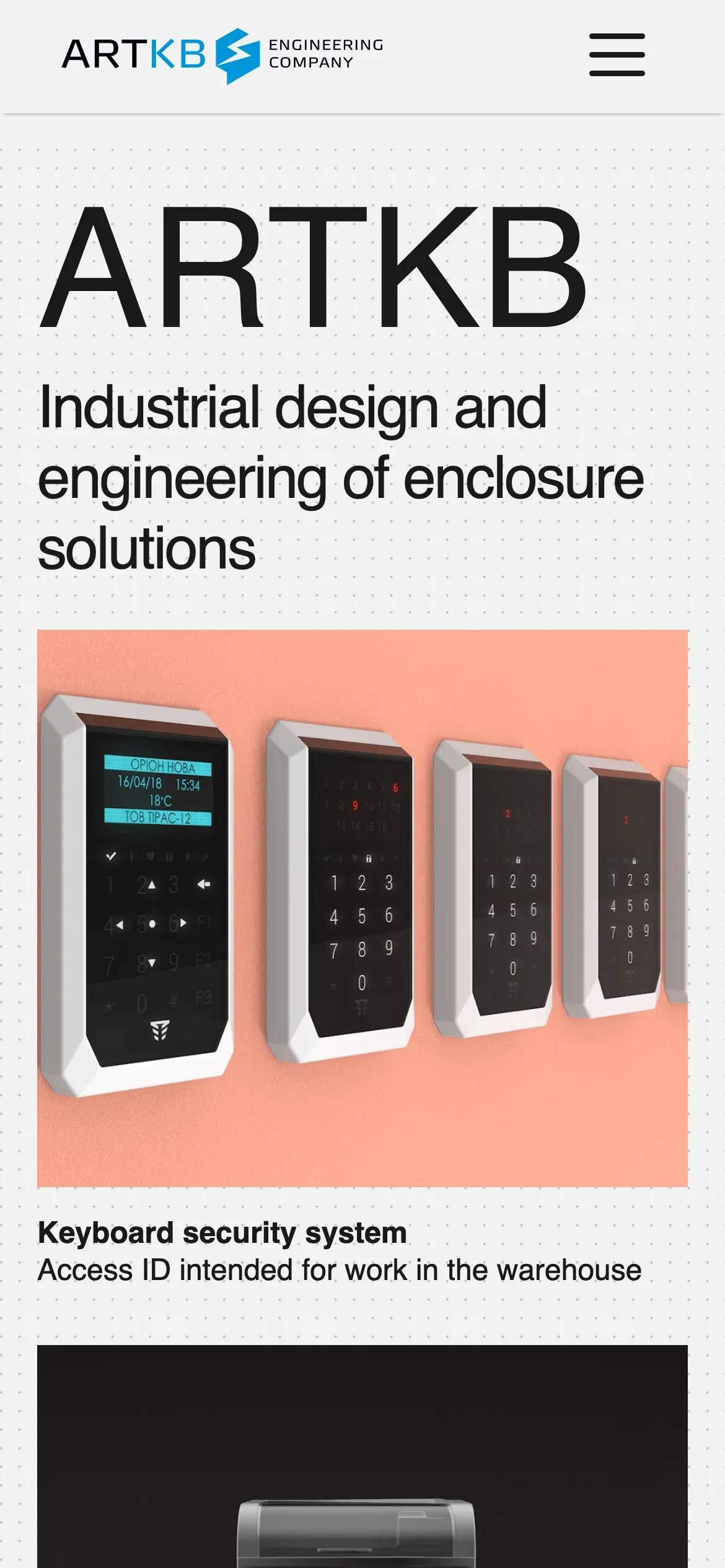 ARTKB: Home page on mobile