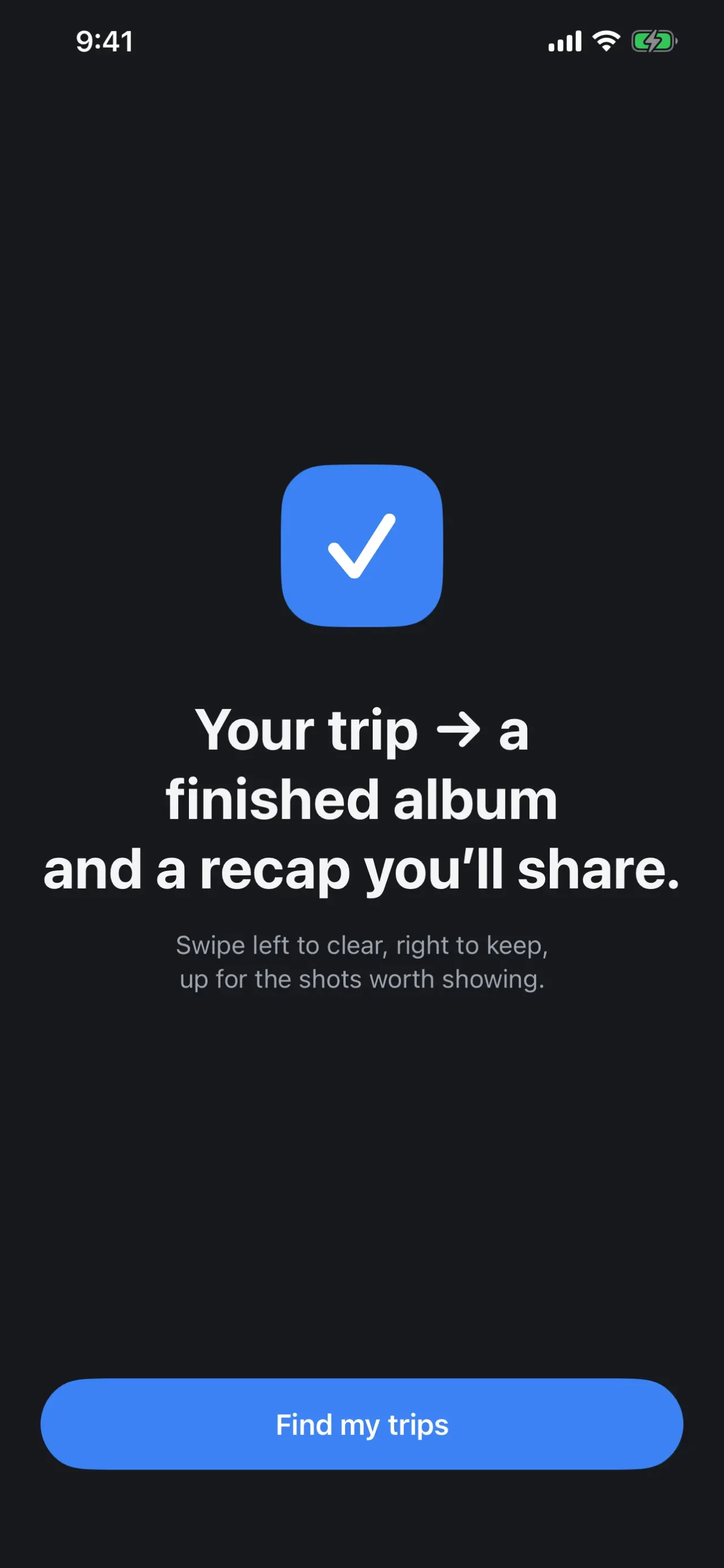 TripKeep: Onboarding: from trip photos to a finished album