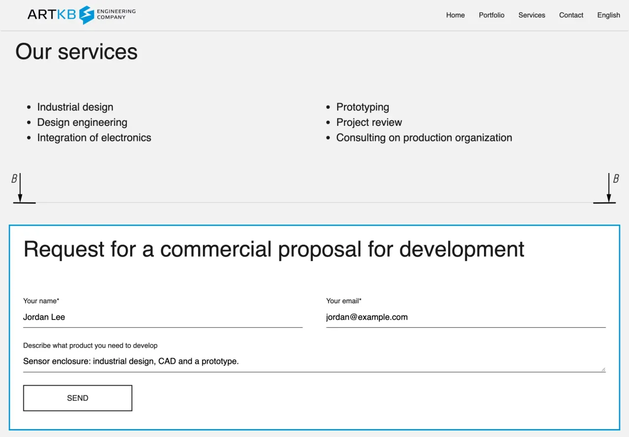 ARTKB: Services list and proposal request form (not sent)