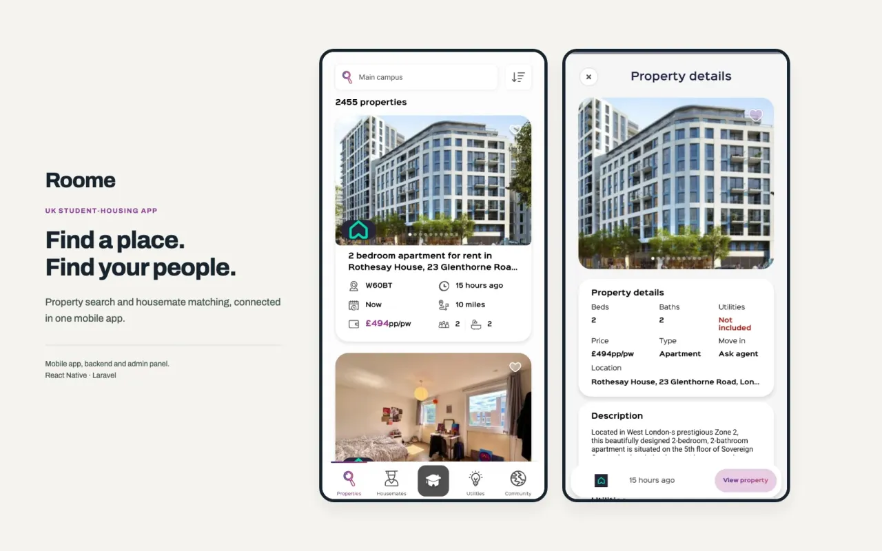 Roome mobile app