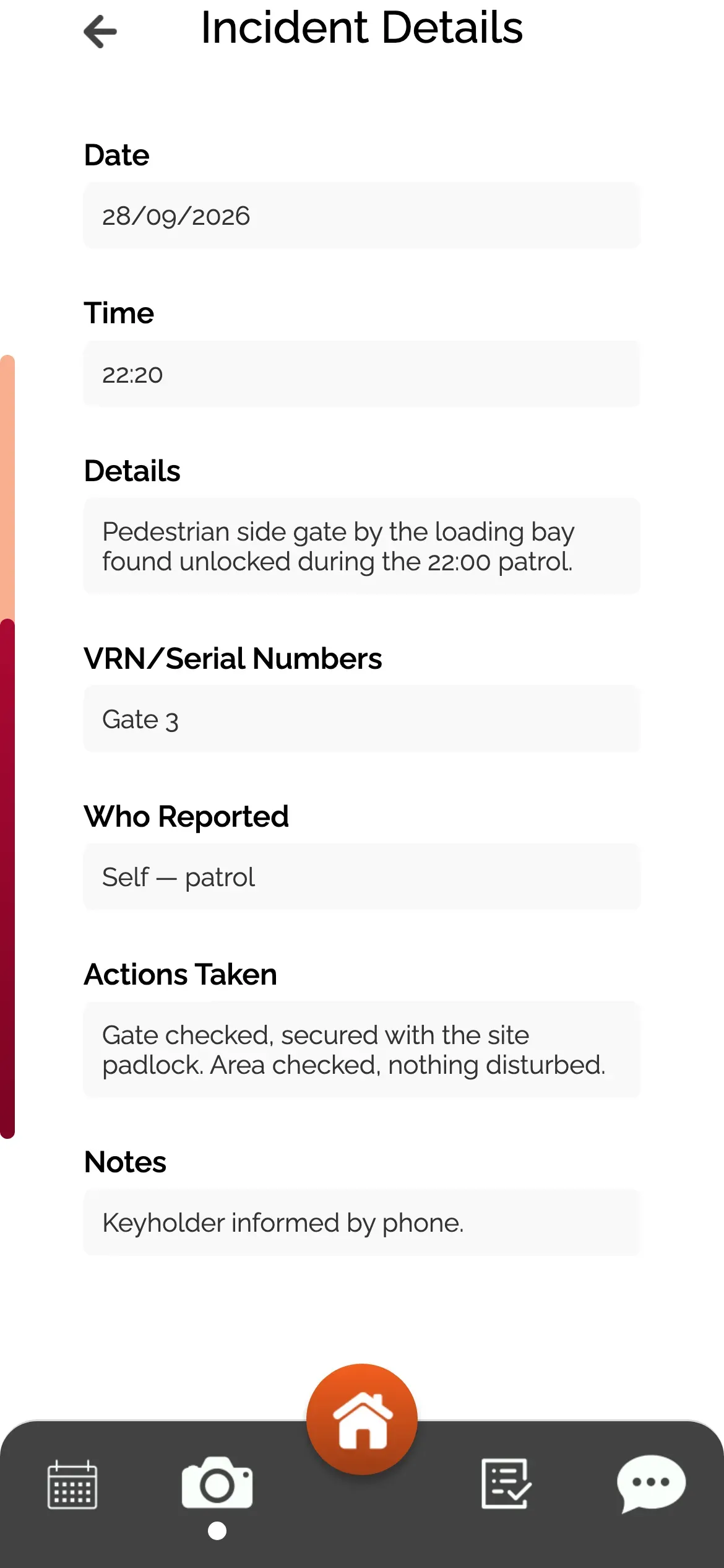 SoloLink: Submitted incident with details and actions taken