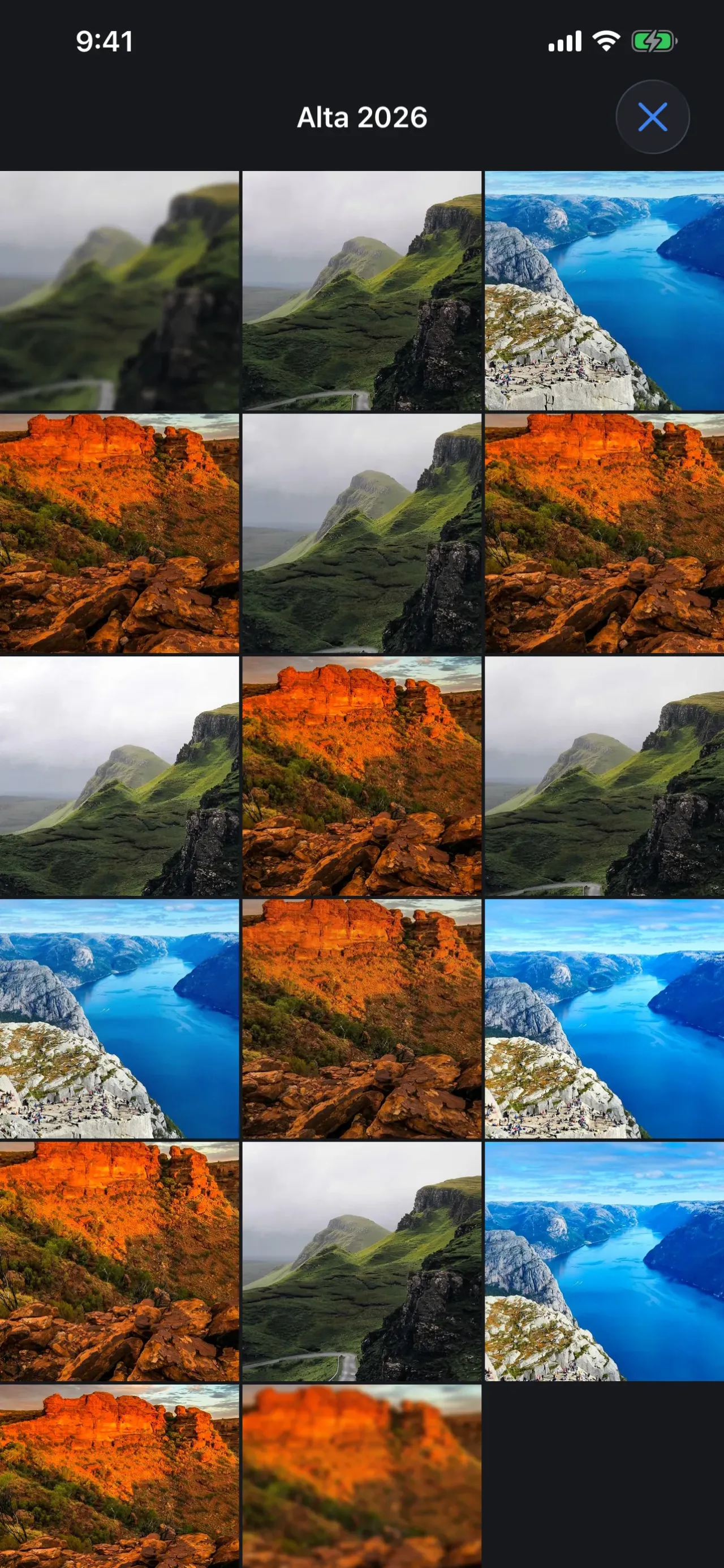 TripKeep: Album grid of the kept photos from a trip